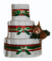 3 Tier Organic Christmas Diaper Cake 