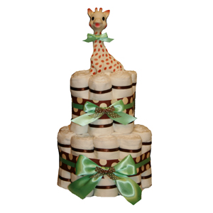 Green Polka Organic Cloth Diaper Cake