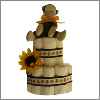 Organic Monkey Cloth Diaper Cake