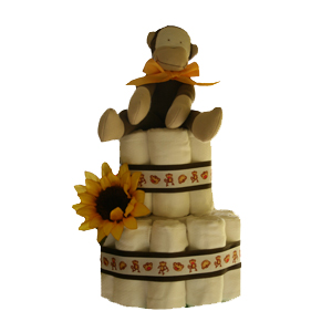 Organic Monkey Cloth Diaper Cake