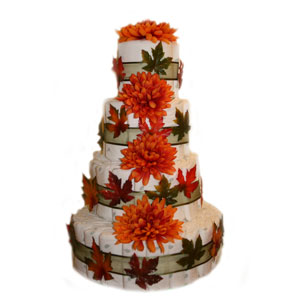 Organic 4 Tier Fall Fantasy Diaper Cake