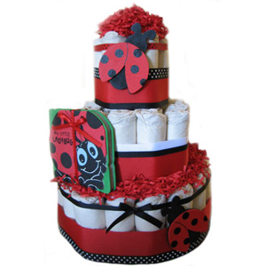 Organic 3 Tier "Red Ladybug" Diaper Cake