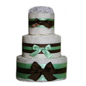 Organic 3 Tier Upscale Diaper Cake