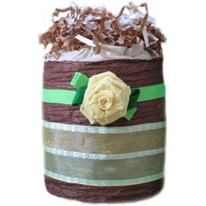 Organic Chocolate Yellow Rose Diaper Cupcake