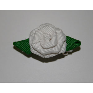 French Barrett White Rose Handmade Hair Clip