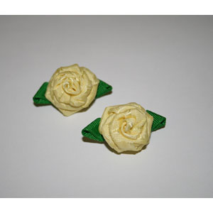 Yellow Rose Handmade Barrett  Hair Clip