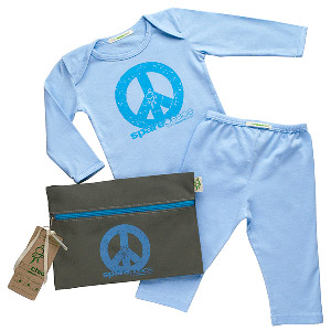 Organic Baby Blue Outfit Kit - Peace