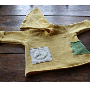 Handmade Organic Childrens Peace Hoodie