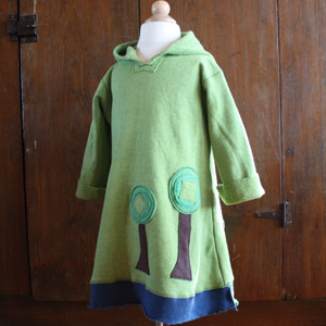 Organic Handmade Childrens Tree Hugger Long Hoodie