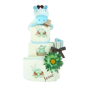 Organic Personalized  - Baby Boy Diaper Cake