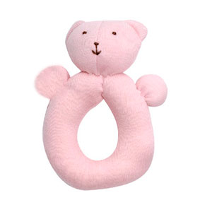 Organic Pink Teddy Teething Ring by Under the Nile